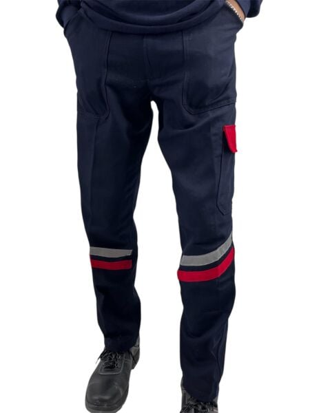 Kışlık İş Pantolonu Lacivert Kırmızı