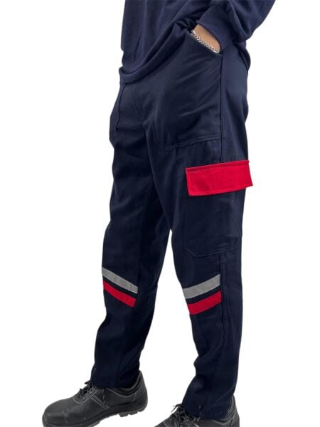 Kışlık İş Pantolonu Lacivert Kırmızı