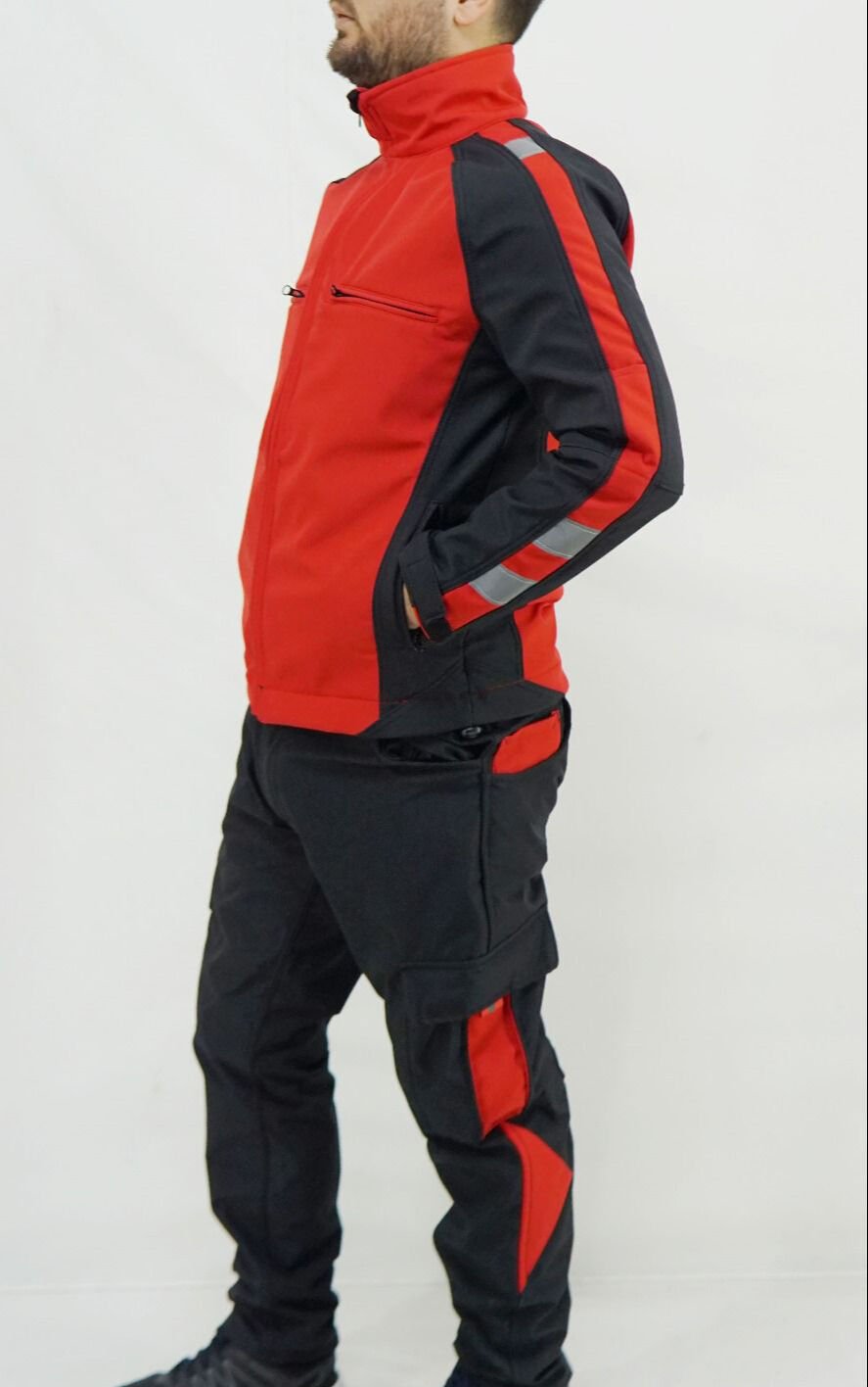 Five Stone Su Geçirmez Polarlı Ceket -Kırmızı